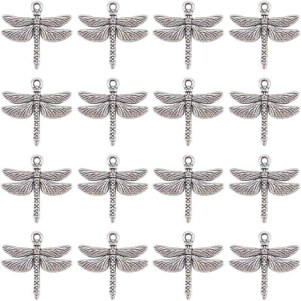 8428 1 Box 100Pcs Dragonfly Charms Bulk Fly Insect Charm Alloy Flying